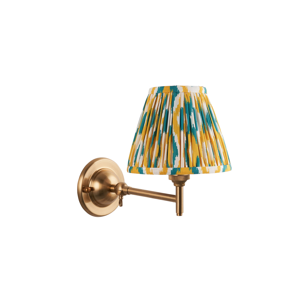 Dome Fold & Ikat 16cm Yellow & jade shade - Comet Lighting