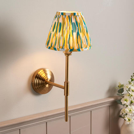 Obelisk T Bar & Ikat 16cm Yellow & jade shade - Comet Lighting