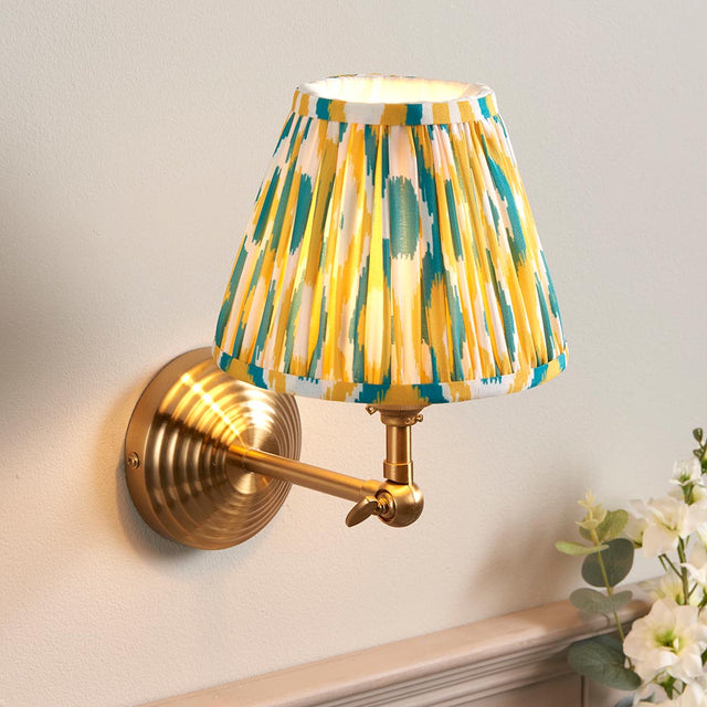 Obelisk Wing & Ikat 16cm Yellow & jade shade - Comet Lighting