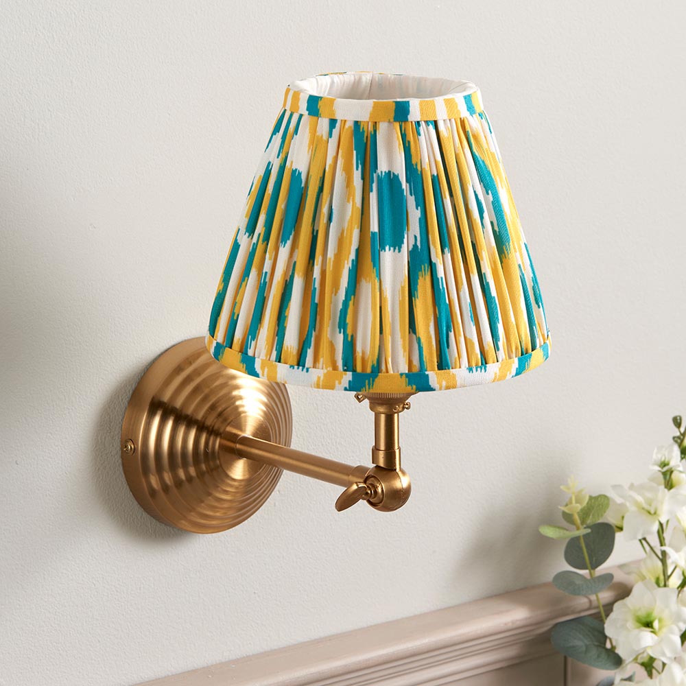 Obelisk Wing & Ikat 16cm Yellow & jade shade - Comet Lighting