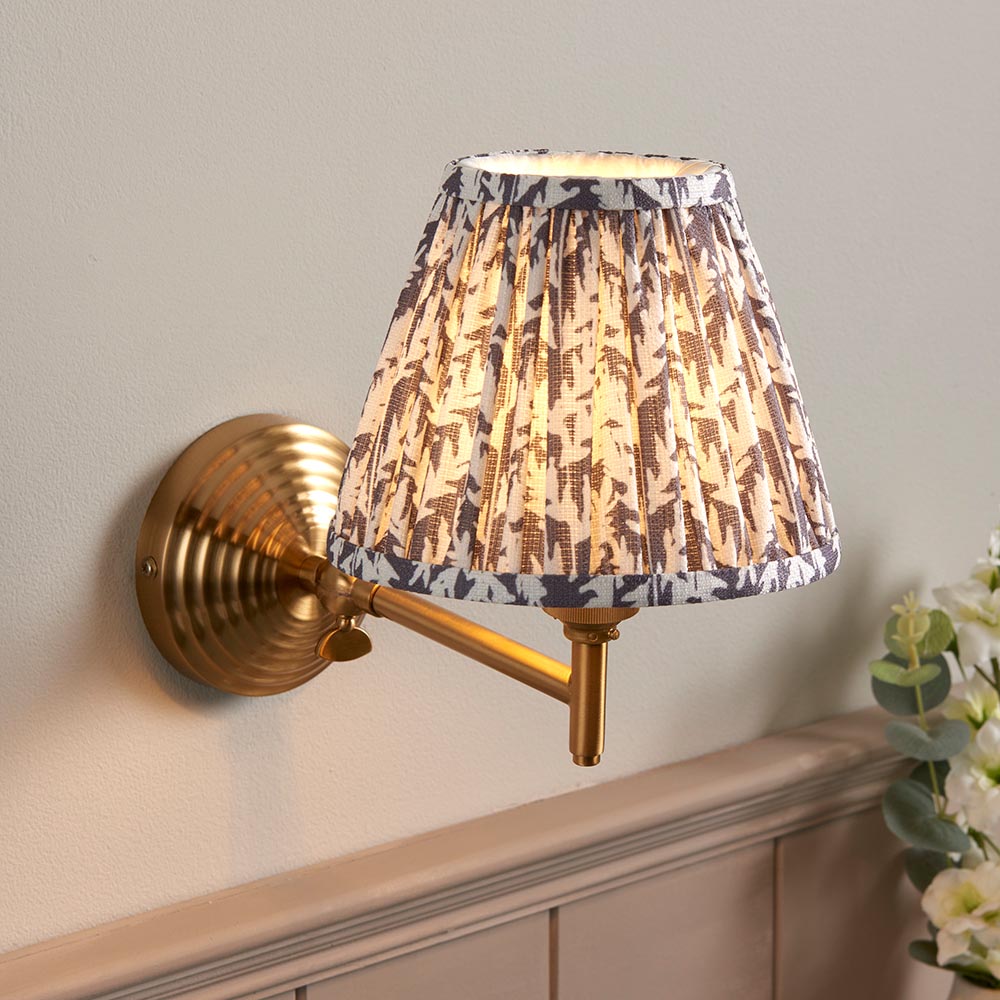 Obelisk Fold & Leaf 16cm Pearl grey shade - Comet Lighting