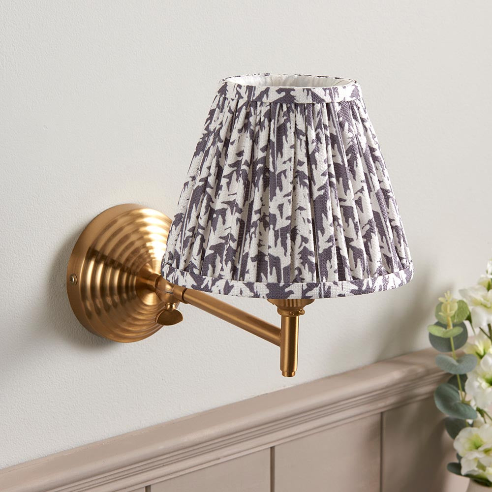 Obelisk Fold & Leaf 16cm Pearl grey shade - Comet Lighting