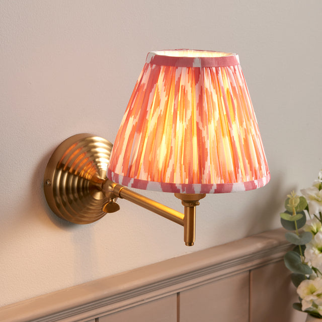 Obelisk Fold & Ikat 16cm Coral pink shade - Comet Lighting