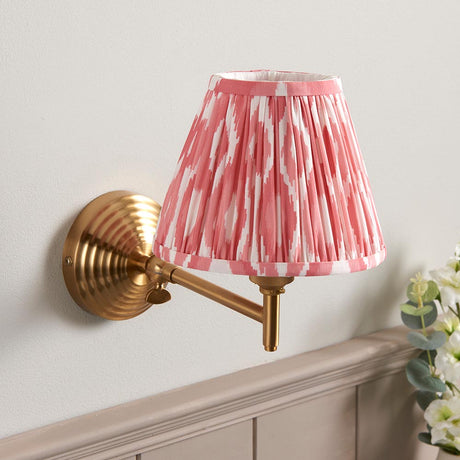 Obelisk Fold & Ikat 16cm Coral pink shade - Comet Lighting