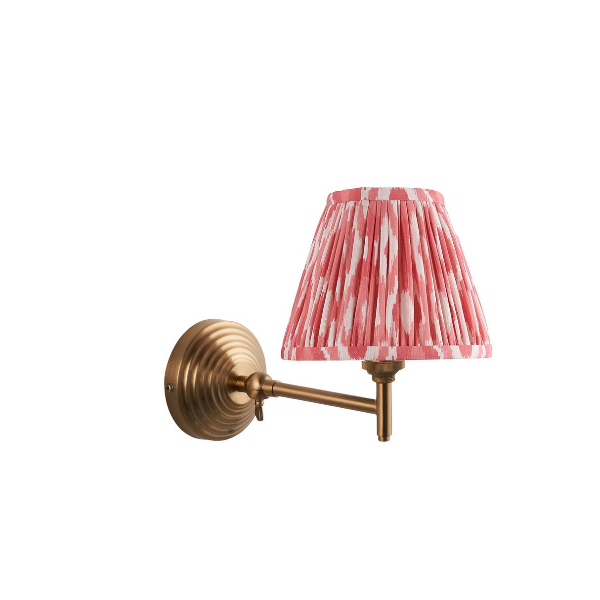 Obelisk Fold & Ikat 16cm Coral pink shade - Comet Lighting