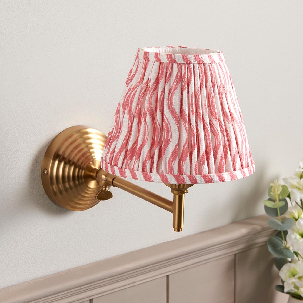 Obelisk Fold & Ripple 16cm Coral pink shade - Comet Lighting