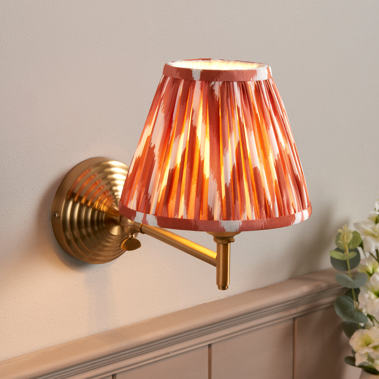 Obelisk Fold & Zigzag 16cm Apricot orange shade - Comet Lighting