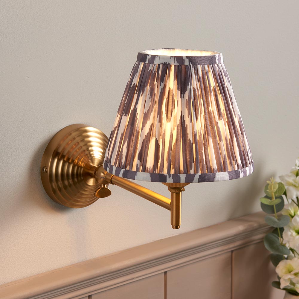 Obelisk Fold & Ikat 16cm Pearl grey shade - Comet Lighting