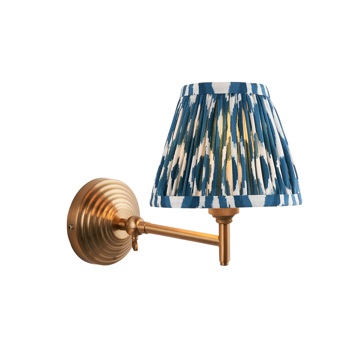 Obelisk Fold & Ikat 16cm Marlin blue shade - Comet Lighting