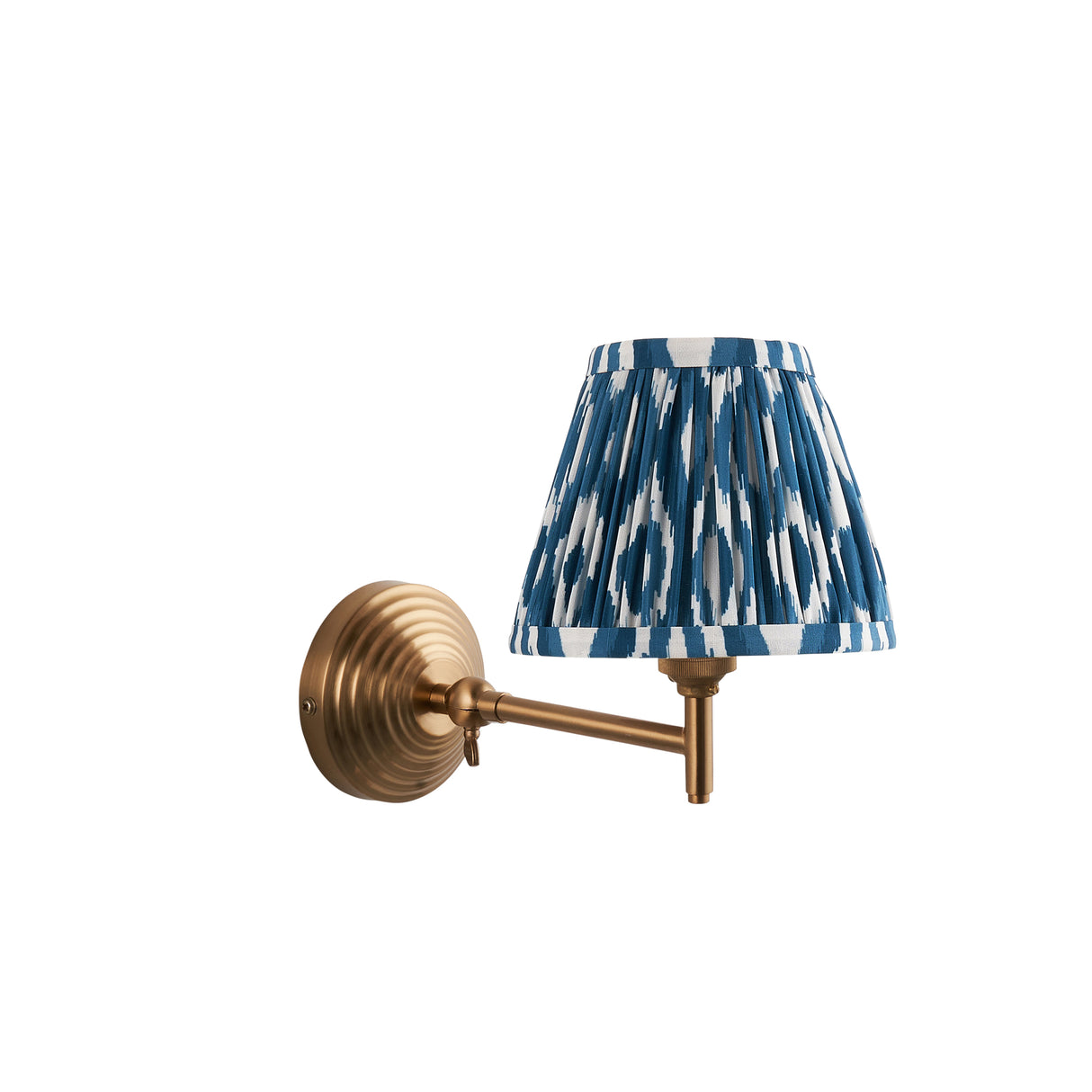 Obelisk Fold & Ikat 16cm Marlin blue shade - Comet Lighting