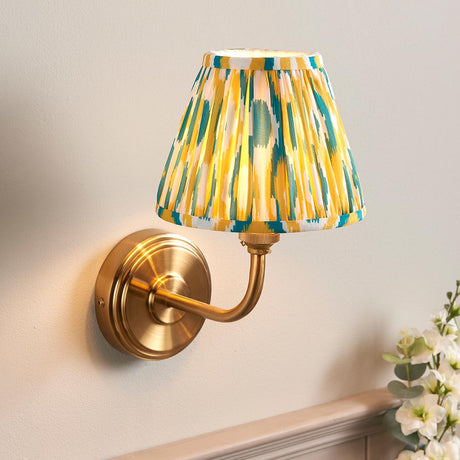 Step Arc & Ikat 16cm Yellow & jade shade - Comet Lighting