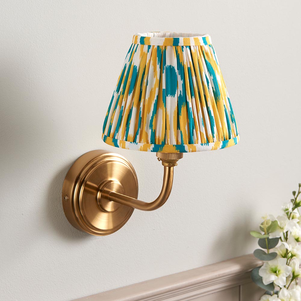 Step Arc & Ikat 16cm Yellow & jade shade - Comet Lighting