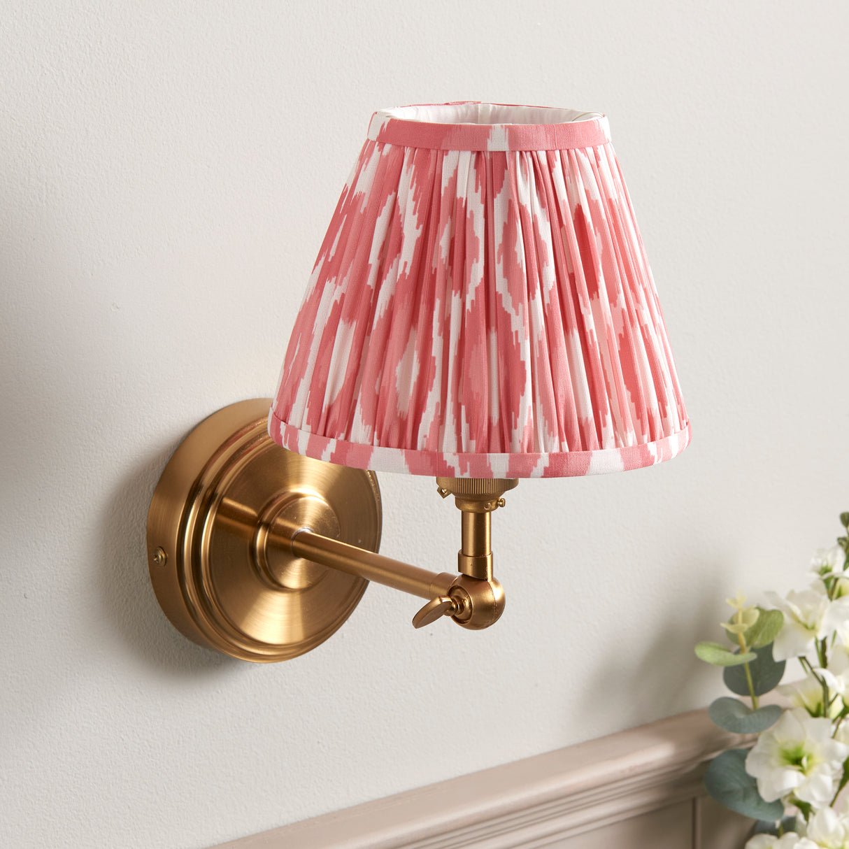 Step Wing & Ikat 16cm Coral pink shade - Comet Lighting