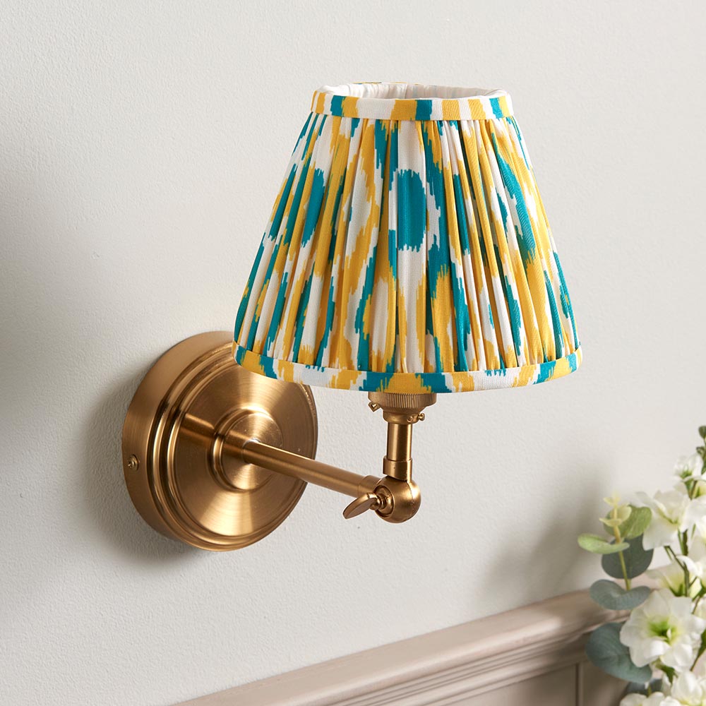 Step Wing & Ikat 16cm Yellow & jade shade - Comet Lighting