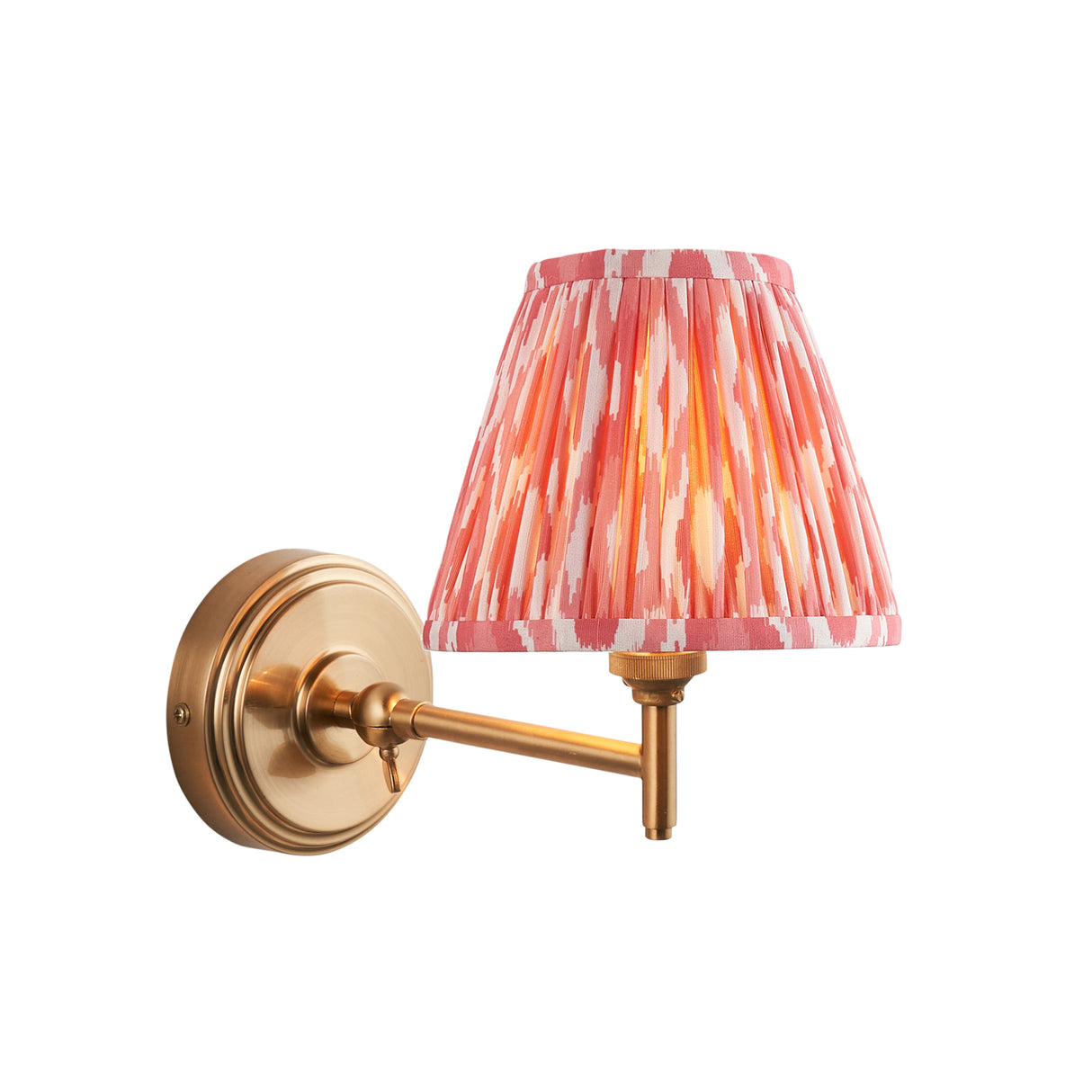 Step Fold & Ikat 16cm Coral pink shade - Comet Lighting