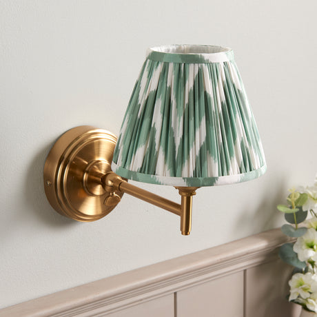 Step Fold & Zigzag 16cm Cotswold green shade - Comet Lighting