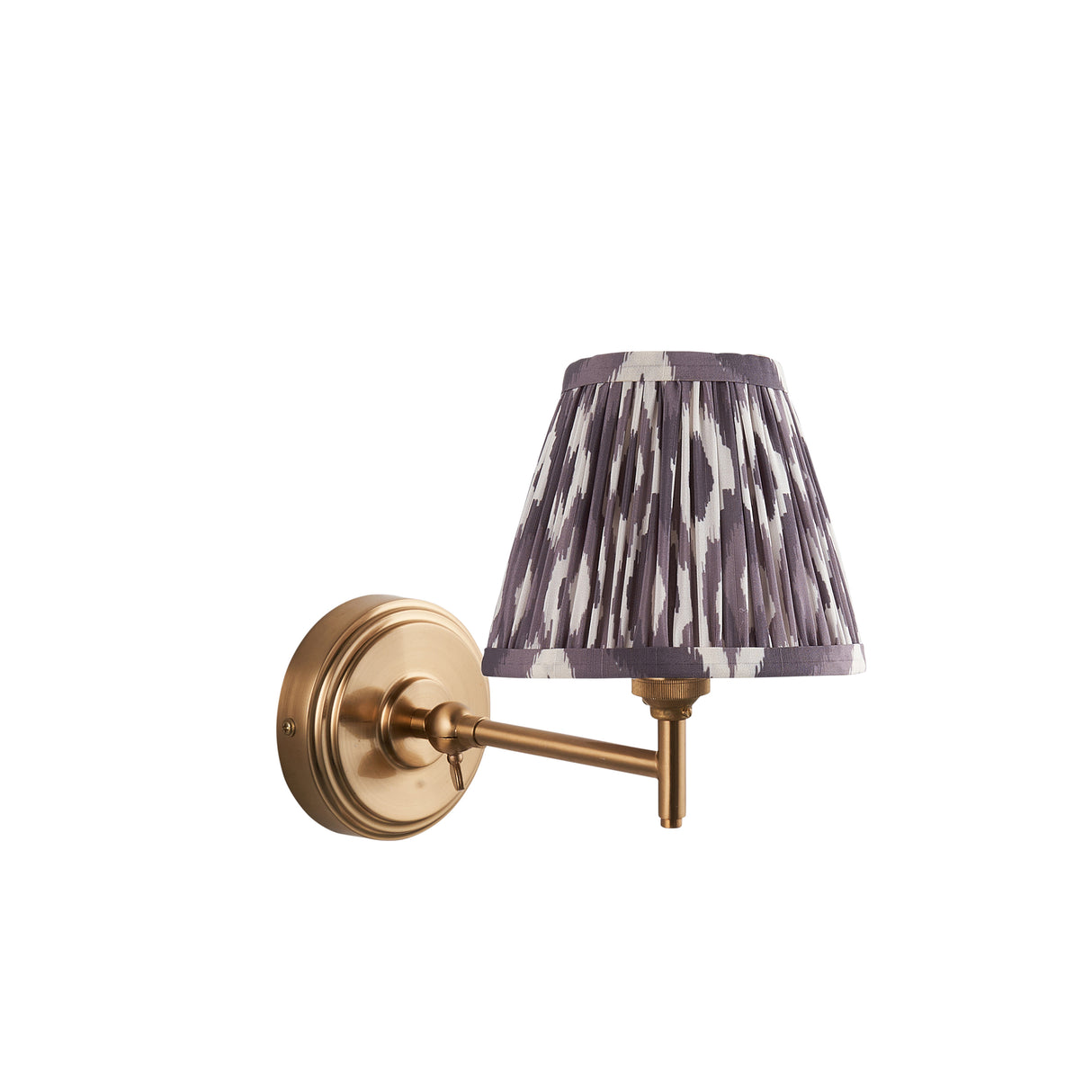 Step Fold & Ikat 16cm Pearl grey shade - Comet Lighting