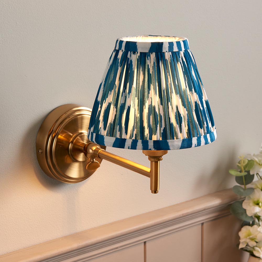 Step Fold & Ikat 16cm Marlin blue shade - Comet Lighting