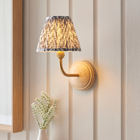 Wood Arc & Leaf 16cm Pearl grey shade - Comet Lighting