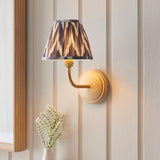 Wood Arc & Zigzag 16cm Pearl grey shade - Comet Lighting