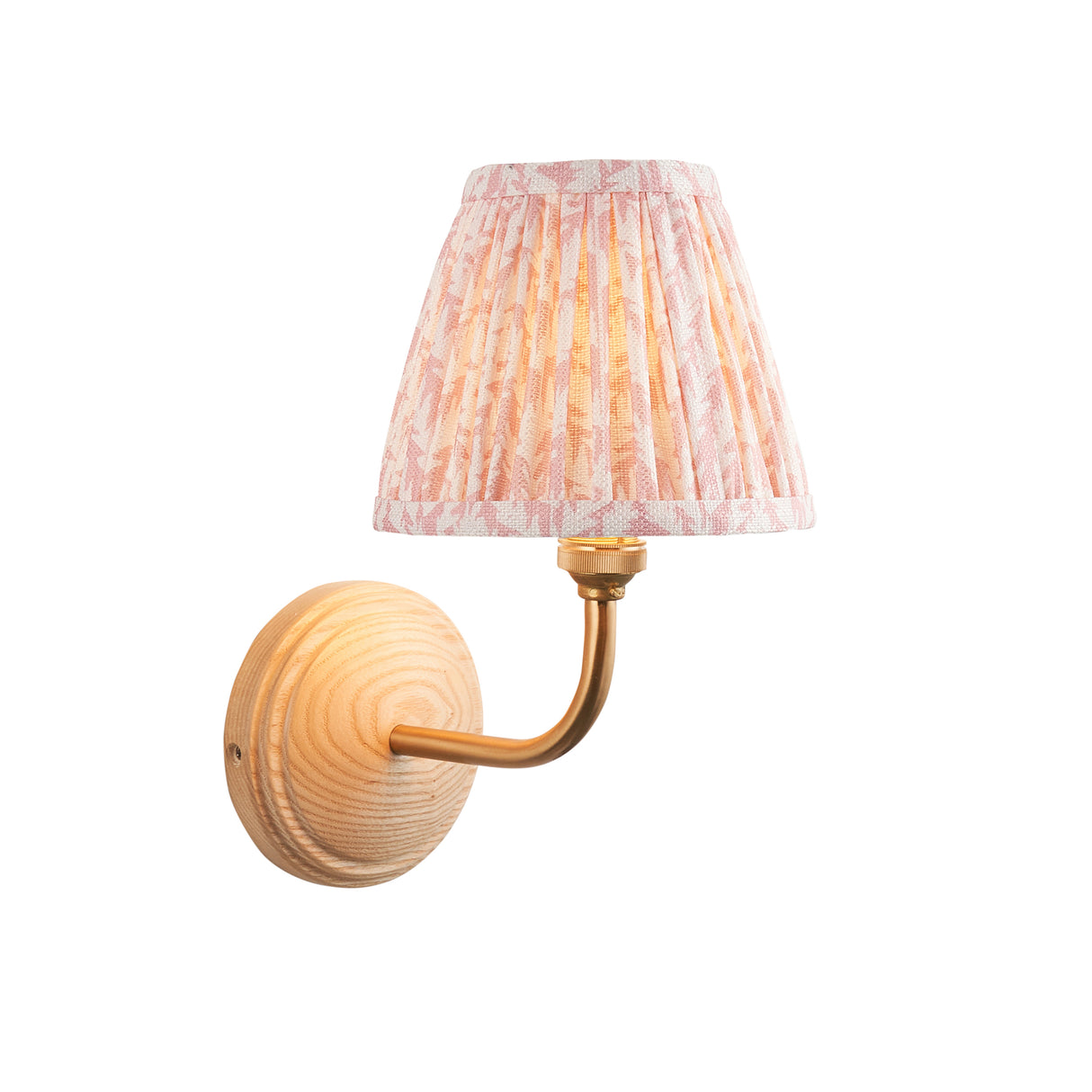 Wood Arc & Leaf 16cm Peachy keen shade - Comet Lighting