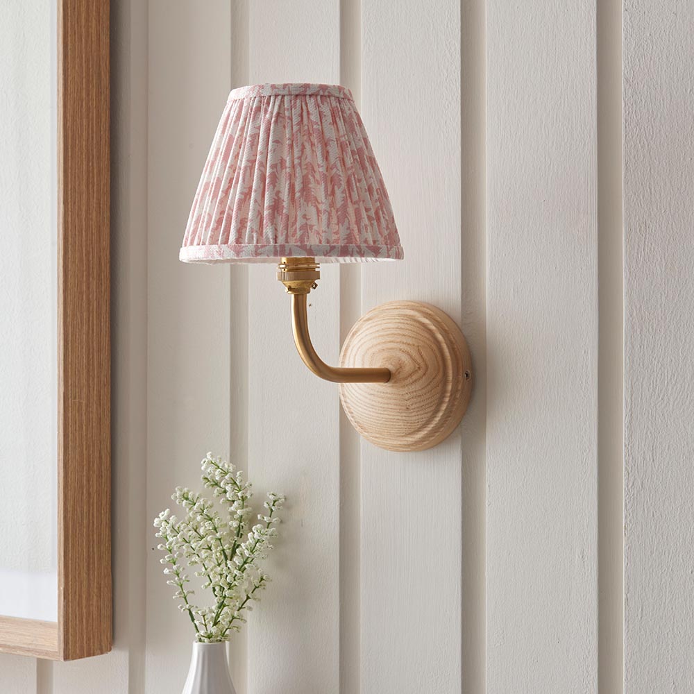 Wood Arc & Leaf 16cm Peachy keen shade - Comet Lighting