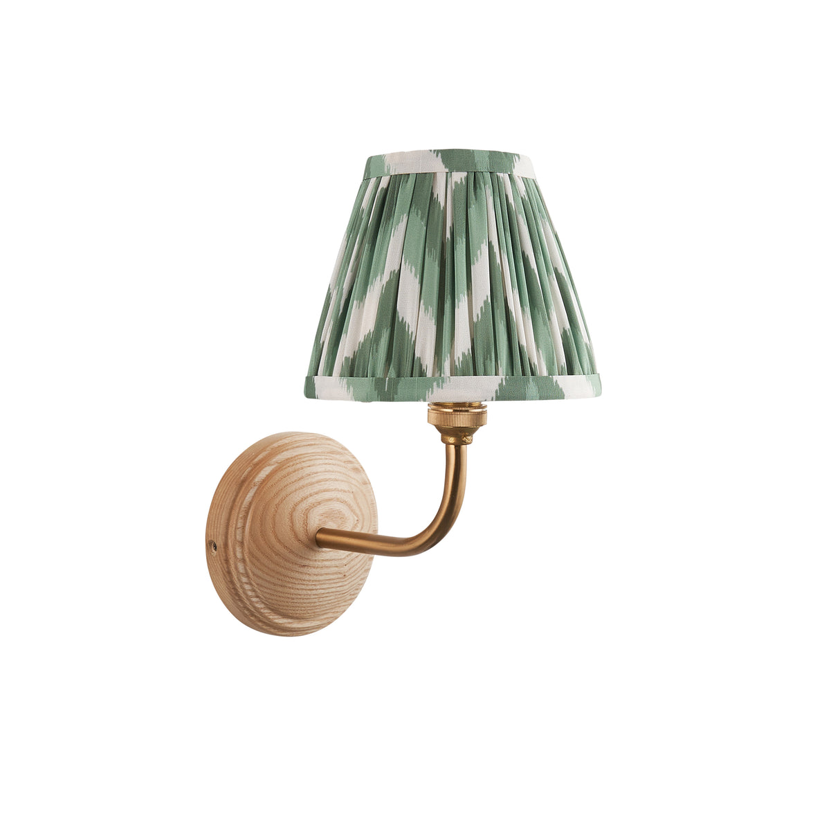 Wood Arc & Zigzag 16cm Cotswold green shade - Comet Lighting