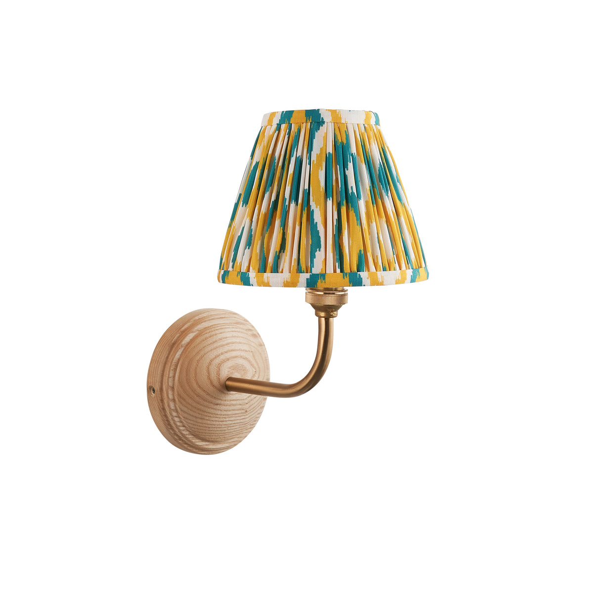 Wood Arc & Ikat 16cm Yellow & jade shade - Comet Lighting