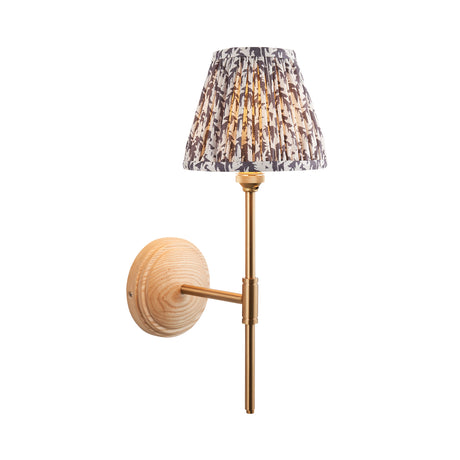 Wood T Bar & Leaf 16cm Pearl grey shade - Comet Lighting