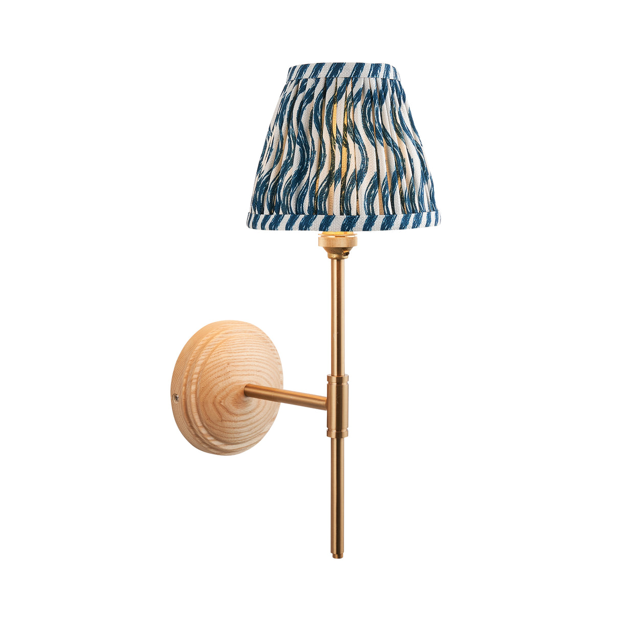 Wood T Bar & Ripple 16cm Marlin blue shade - Comet Lighting