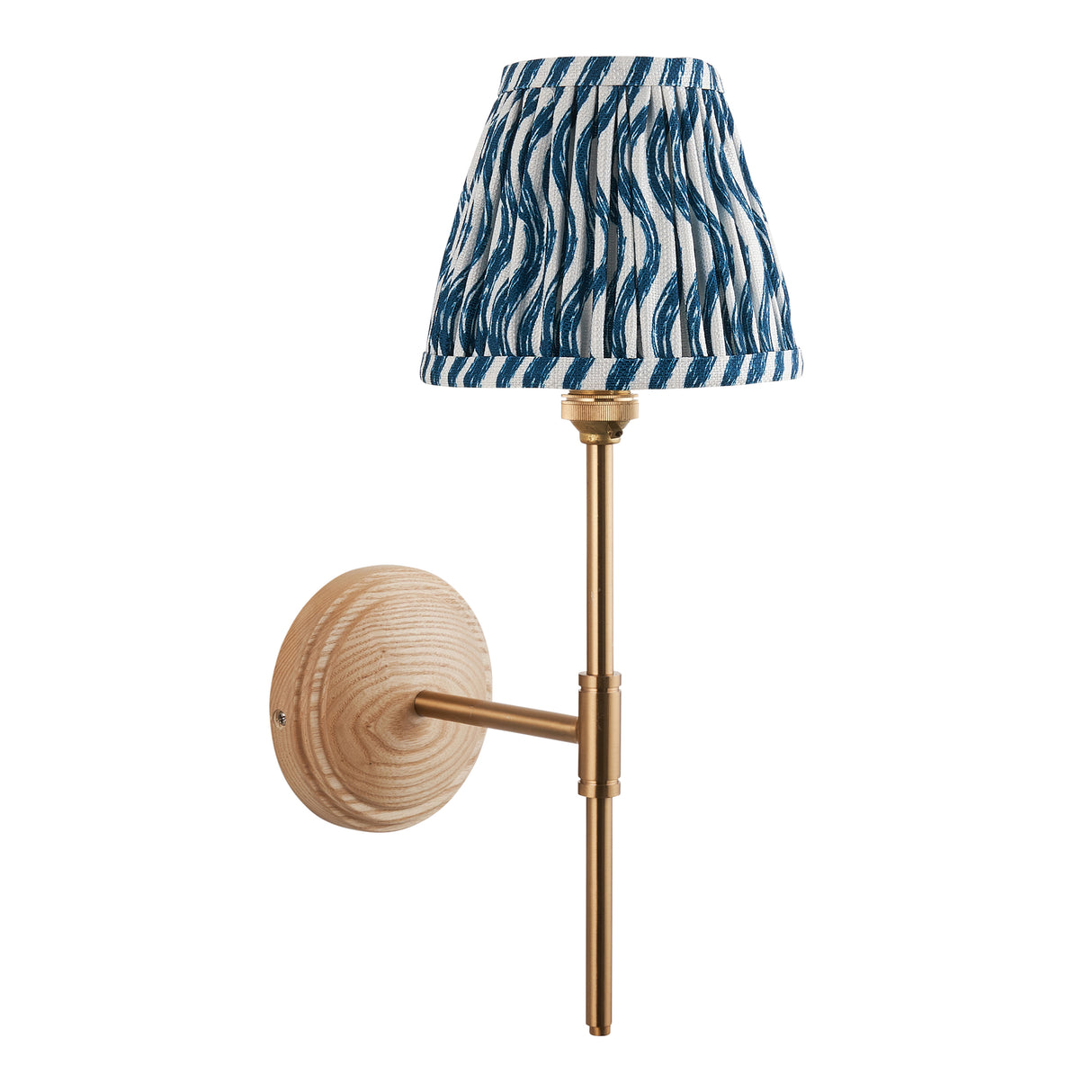 Wood T Bar & Ripple 16cm Marlin blue shade - Comet Lighting