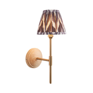 Wood T Bar & Zigzag 16cm Pearl grey shade - Comet Lighting