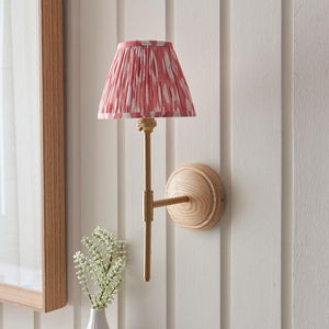 Wood T Bar & Ikat 16cm Coral pink shade - Comet Lighting