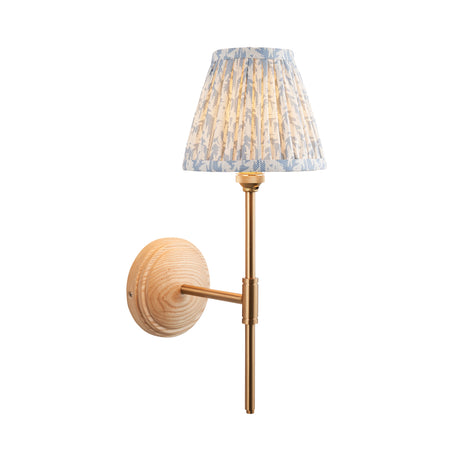 Wood T Bar & Leaf 16cm Shell bay blue shade - Comet Lighting