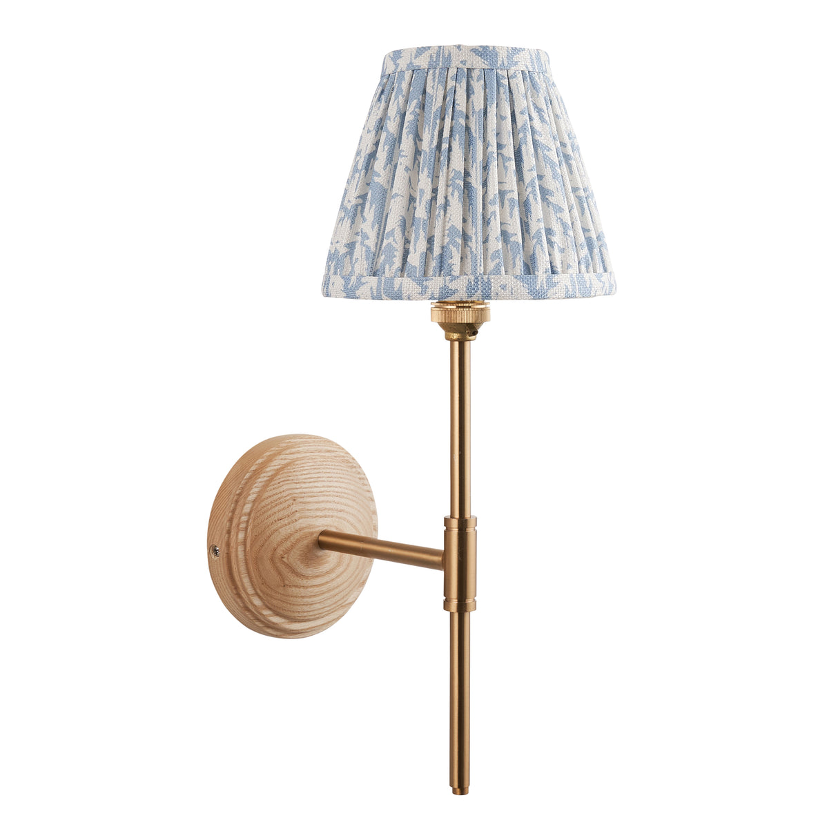 Wood T Bar & Leaf 16cm Shell bay blue shade - Comet Lighting