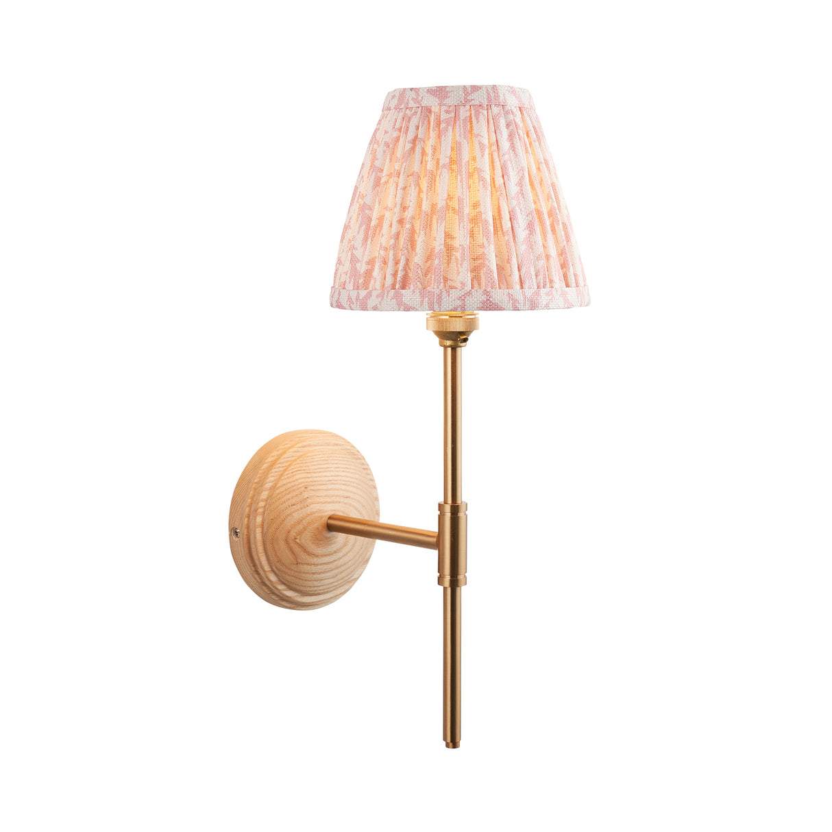 Wood T Bar & Leaf 16cm Peachy keen shade - Comet Lighting