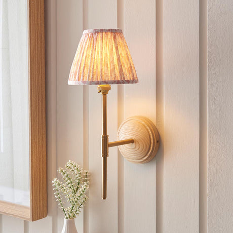 Wood T Bar & Leaf 16cm Peachy keen shade - Comet Lighting