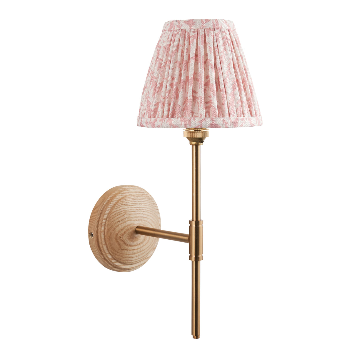 Wood T Bar & Leaf 16cm Peachy keen shade - Comet Lighting