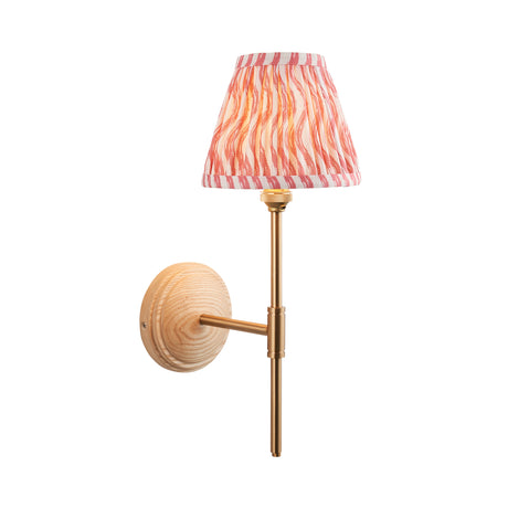 Wood T Bar & Ripple 16cm Coral pink shade - Comet Lighting