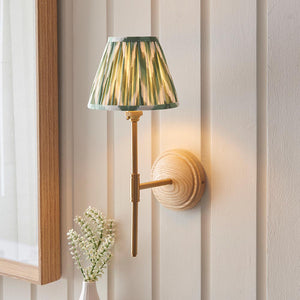 Wood T Bar & Zigzag 16cm Cotswold green shade - Comet Lighting