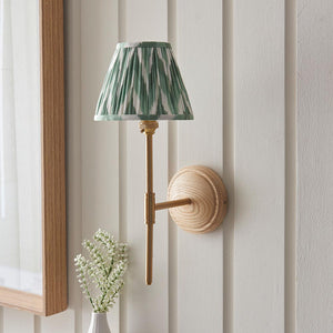 Wood T Bar & Zigzag 16cm Cotswold green shade - Comet Lighting