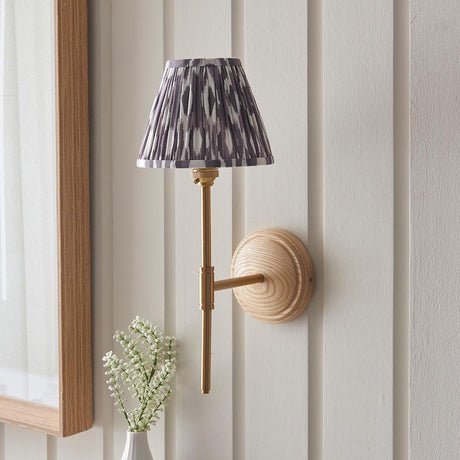 Wood T Bar & Ikat 16cm Pearl grey shade - Comet Lighting