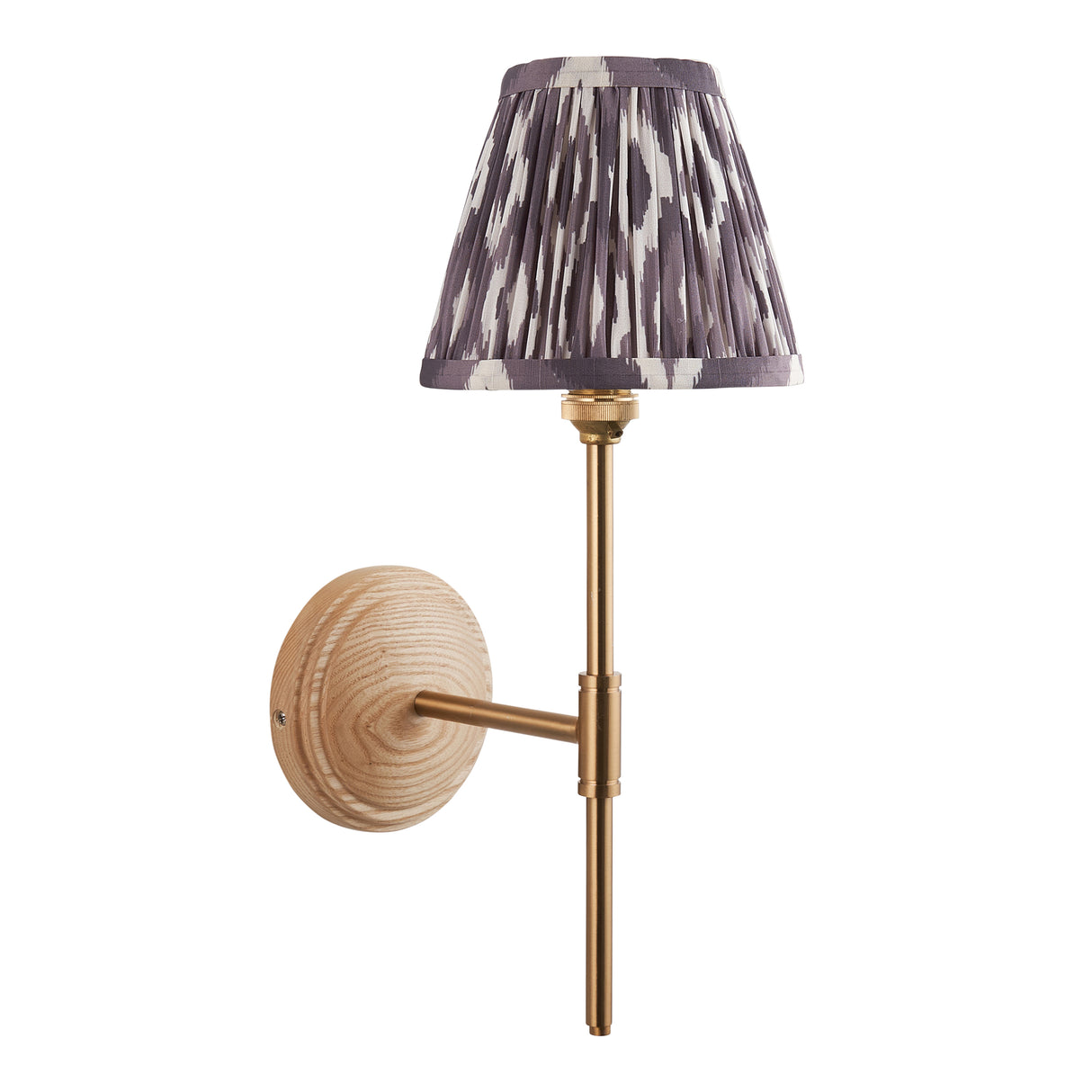 Wood T Bar & Ikat 16cm Pearl grey shade - Comet Lighting