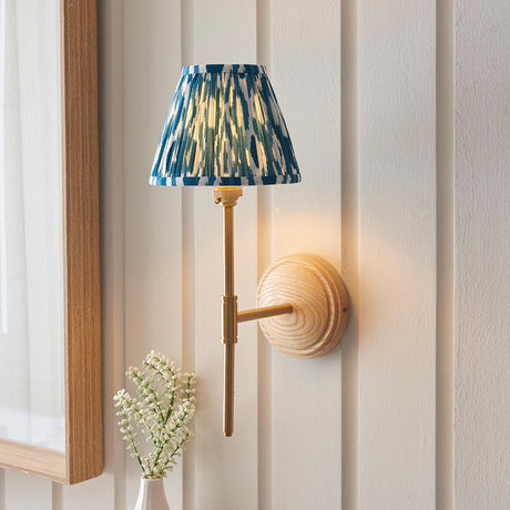 Wood T Bar & Ikat 16cm Marlin blue shade - Comet Lighting