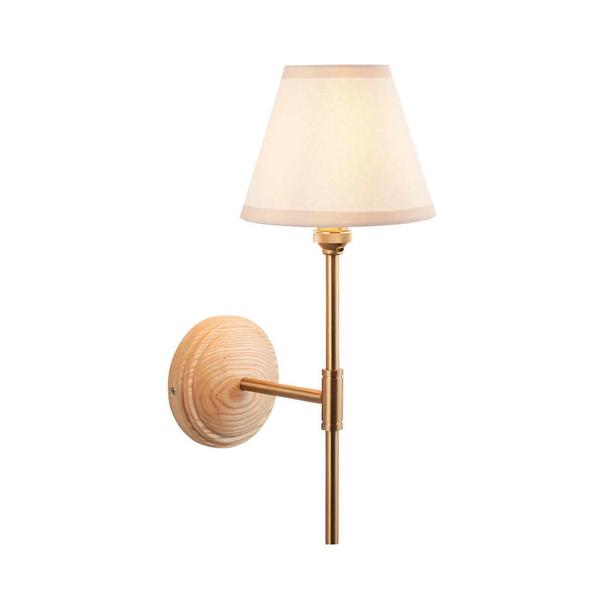 Wood T Bar & Ivy 16cm Vintage white shade - Comet Lighting