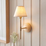 Wood T Bar & Ivy 16cm Vintage white shade - Comet Lighting