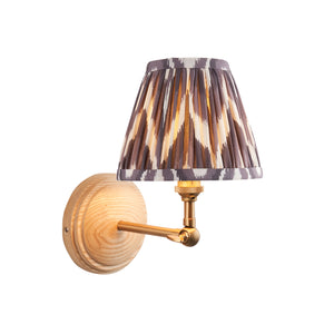 Wood Wing & Zigzag 16cm Pearl grey shade - Comet Lighting
