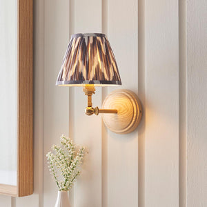 Wood Wing & Zigzag 16cm Pearl grey shade - Comet Lighting