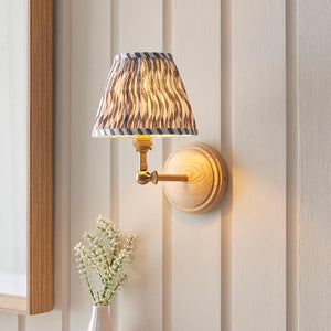 Wood Wing & Ripple 16cm Pearl grey shade - Comet Lighting