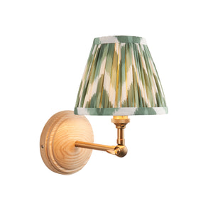 Wood Wing & Zigzag 16cm Cotswold green shade - Comet Lighting